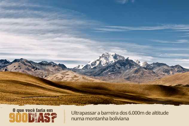 Ultrapassar a barreira dos 6.000m de altitude numa montanha boliviana